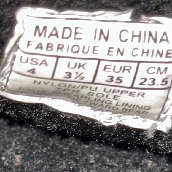 Polo by Ralph Lauren Black Moccasins Kids House Slippers with Bear Design - Picture 9 of 9